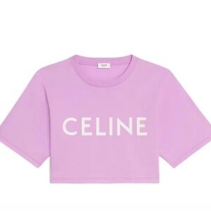 Celine Lavender Cropped SS22 T-Shirt